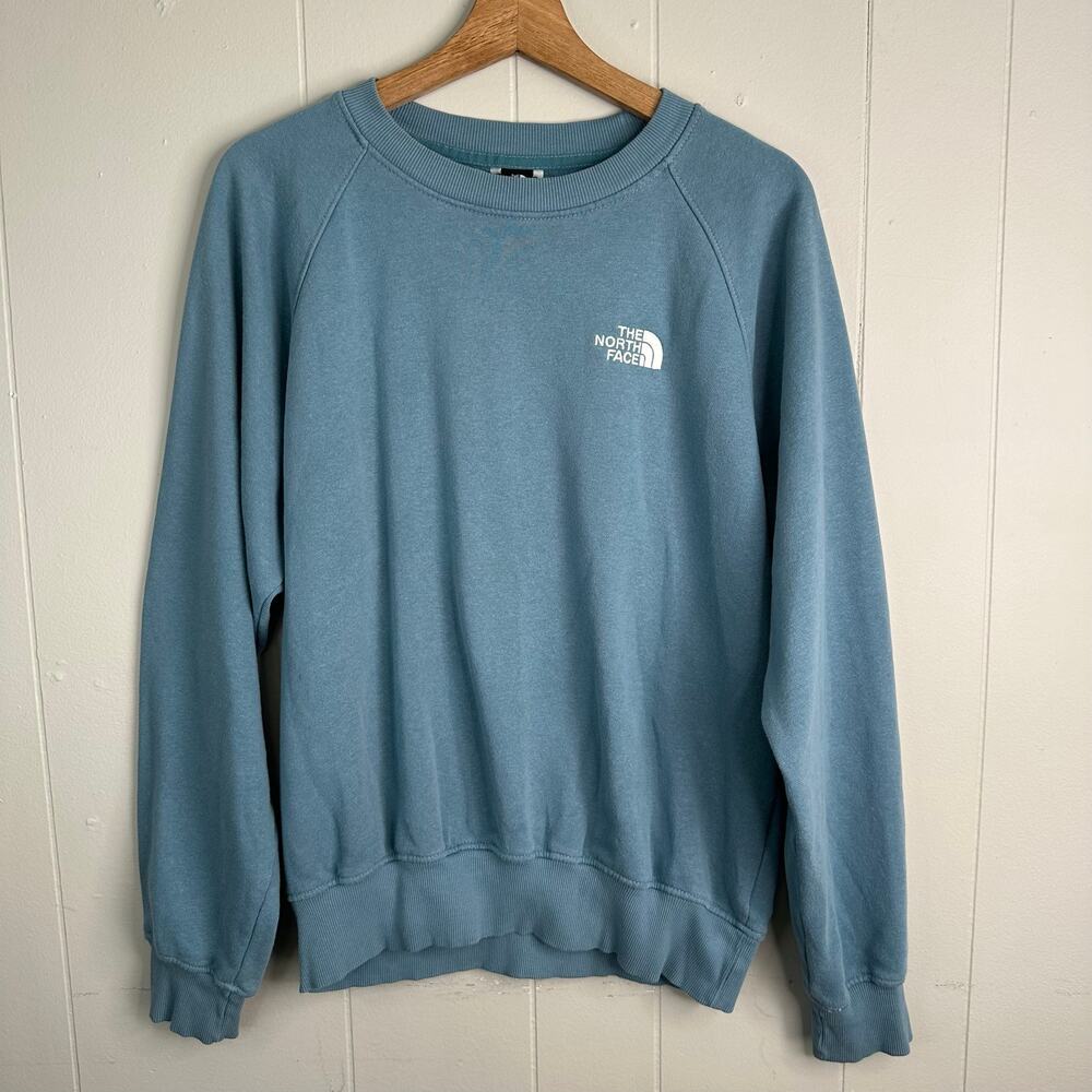 The North Face Mens Small Blue Crewneck Sweatshirt Outdoor Casual Soft